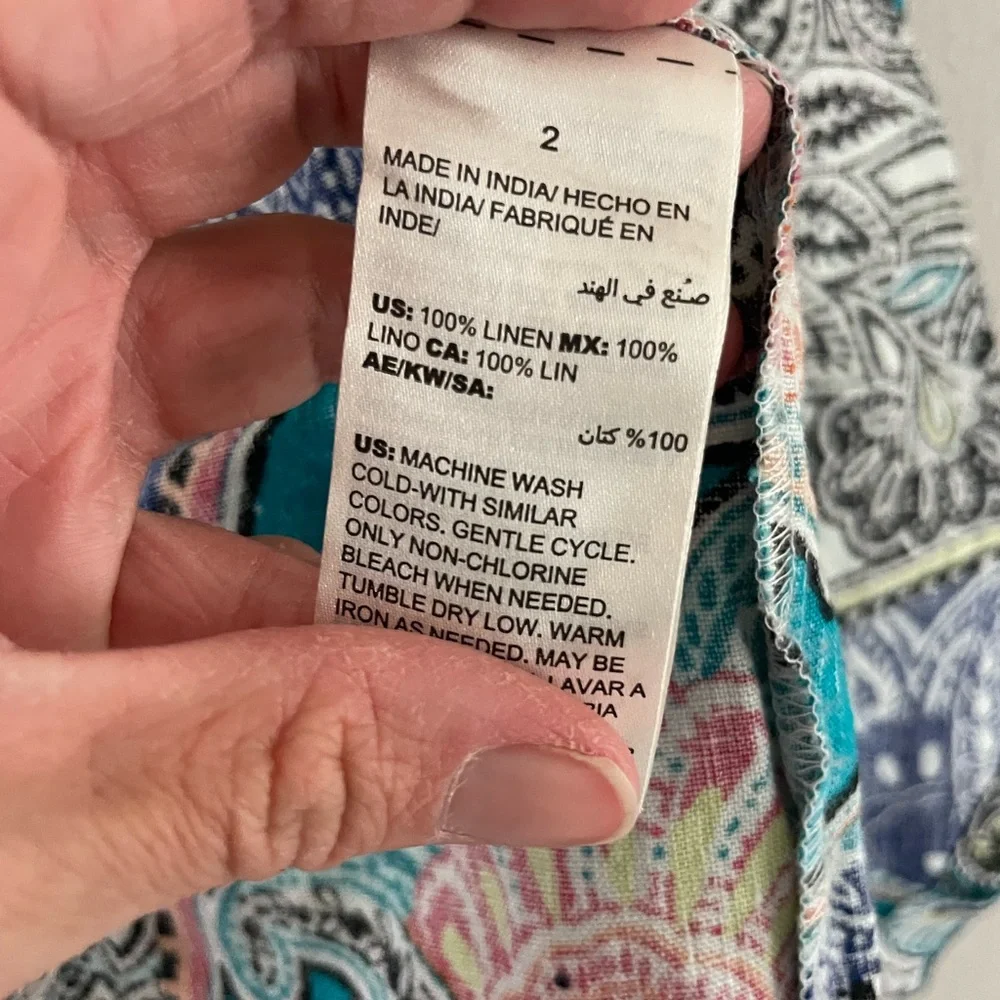 Chicos Vibrant Paisley Open Front Cardigan - Picture 3 of 5